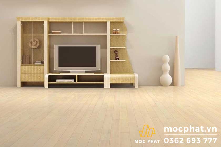 Sàn gỗ vàng đem lại cảm giác thoáng mát, rộng rãi cho ngôi nhà