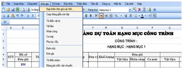 Hướng dẫn sử dụng phần mềm G8: Cách copy đơn giá