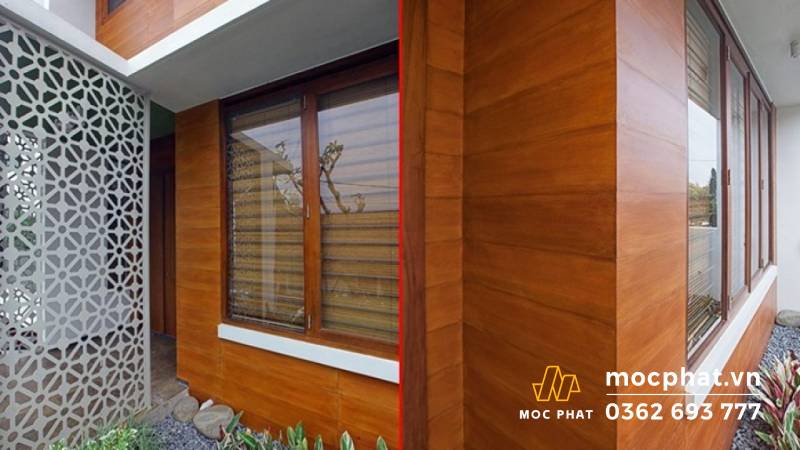 Tấm ốp tường composite giả gỗ ngoài trời có thể chịu lực, chịu nhiệt, chống ẩm tốt