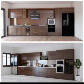 Tủ bếp gỗ óc chó