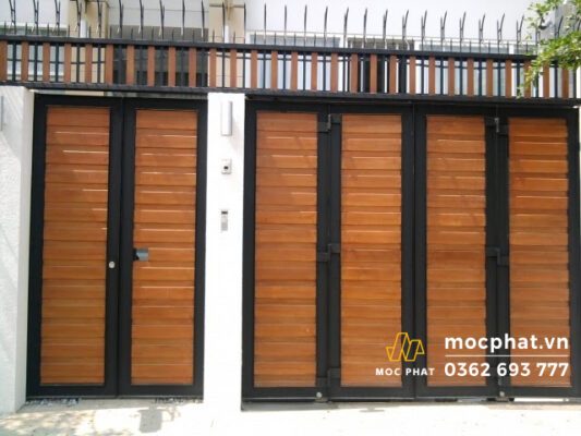 Cửa cổng gỗ nhựa