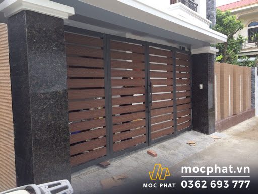 Cửa cổng gỗ nhựa