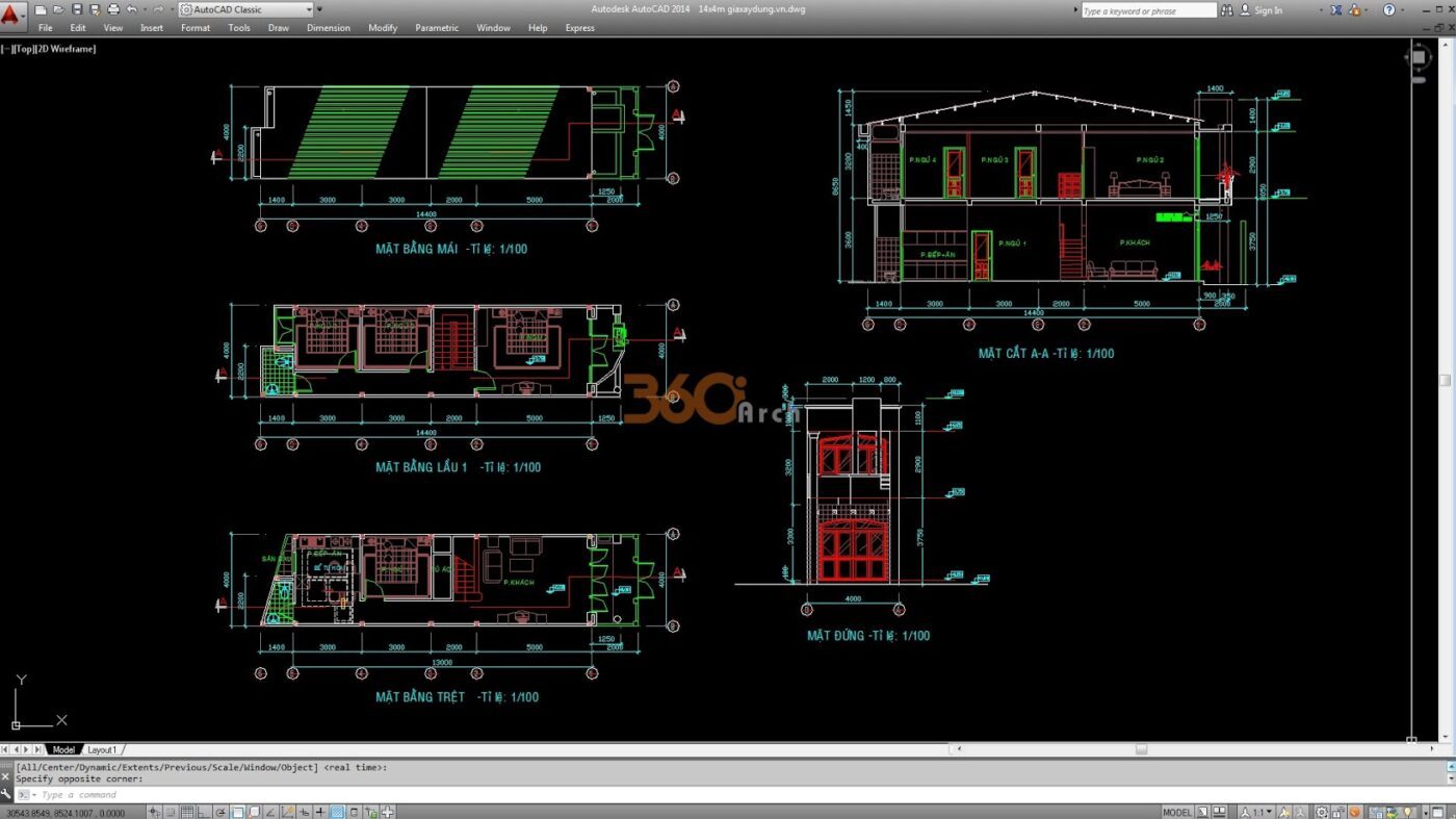 Tổng hợp bản vẽ nhà phố (file cad)