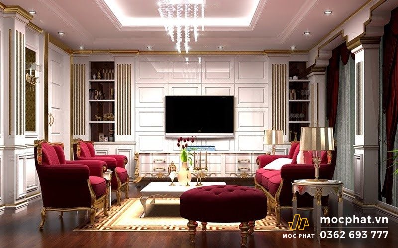 Nội thất phòng khách cho gia chủ mệnh Hỏa