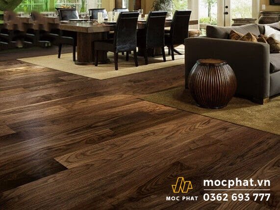 Sàn gỗ công nghiệp màu óc chó có màu sắc đẹp tự nhiên