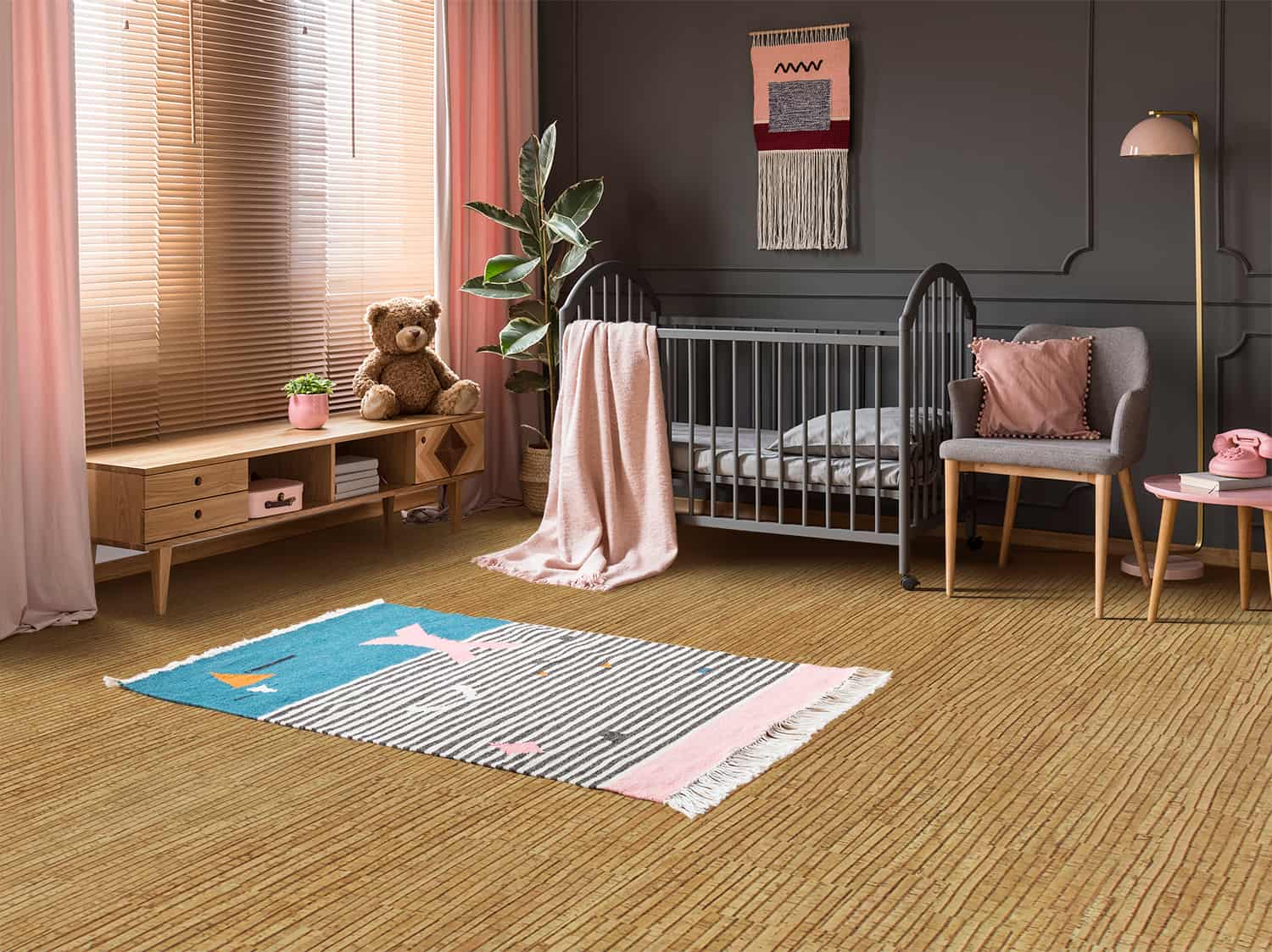 Sàn gỗ Cork cho phòng ngủ của trẻ