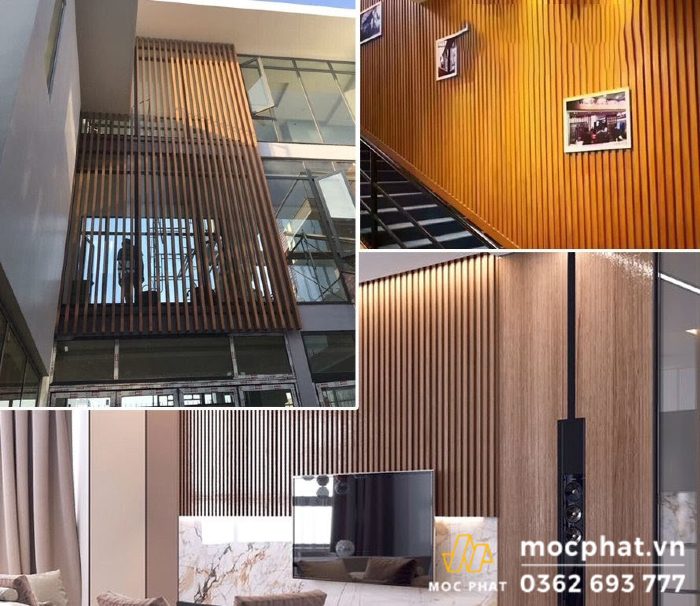 Vách nhựa giả gỗ được ứng dụng trong nhiều trong thiết kế nhà ở và văn phòng làm việc
